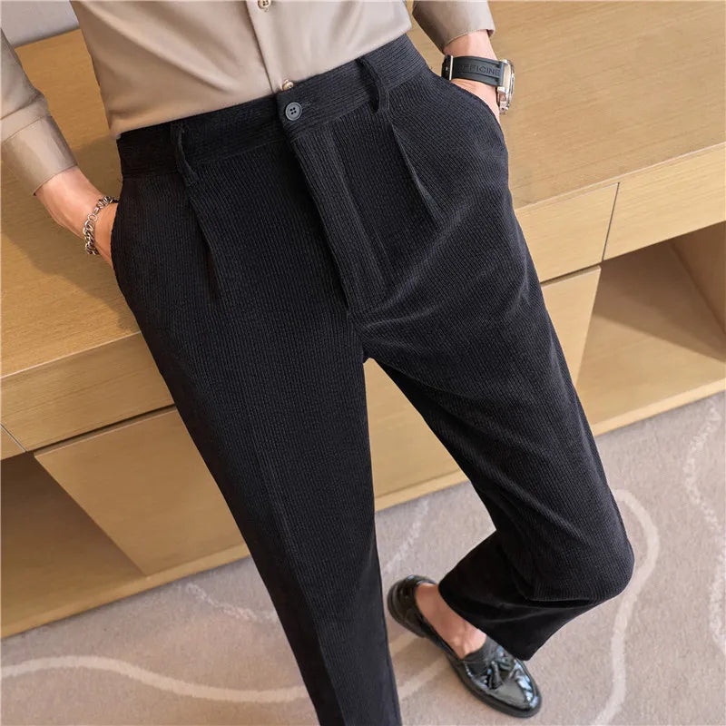 Casual Textured Trousers