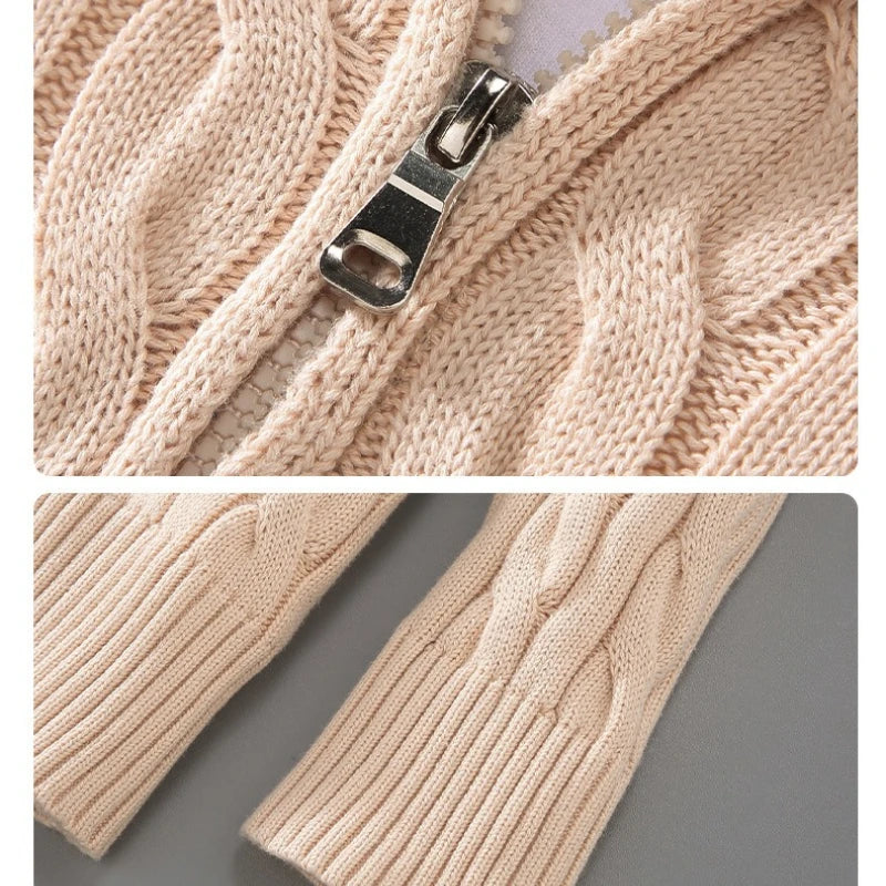 Cable Knit Half Zip Sweater