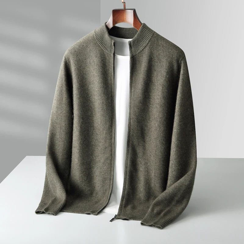 Kensington Merino Cardigan – Zip Turtleneck