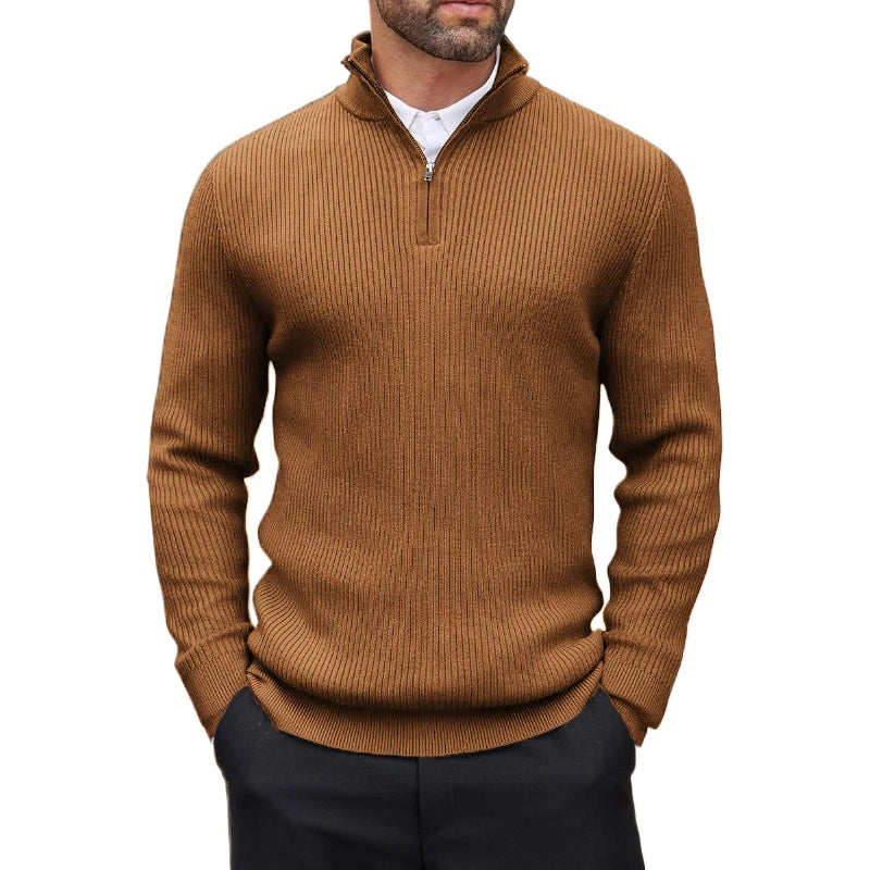 Ribbed Zip Pullover