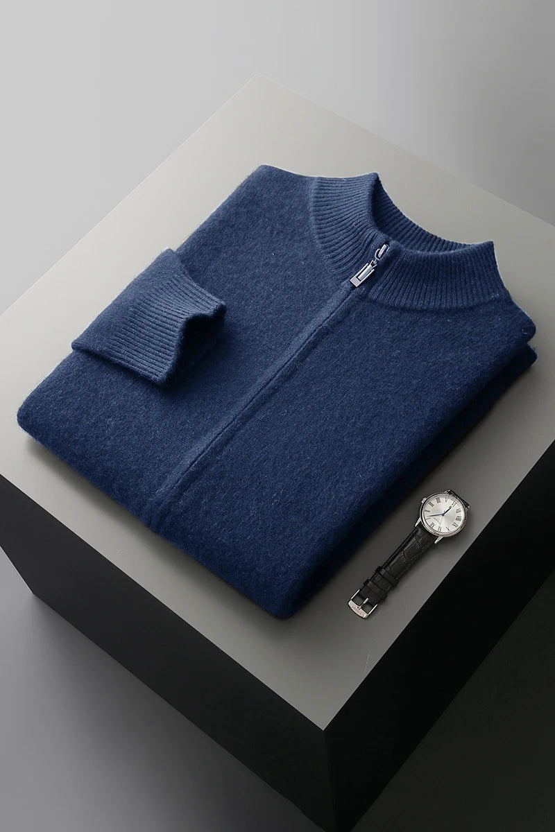Kensington Merino Cardigan – Zip Turtleneck