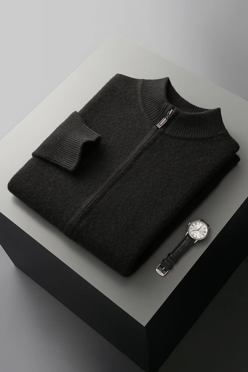 Kensington Merino Cardigan – Zip Turtleneck