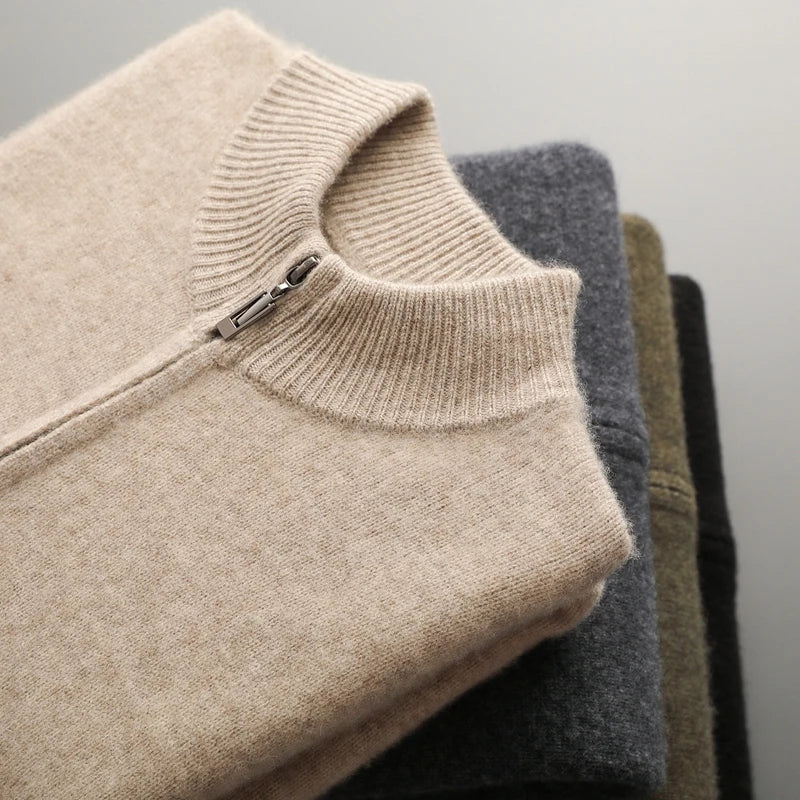Kensington Merino Cardigan – Zip Turtleneck