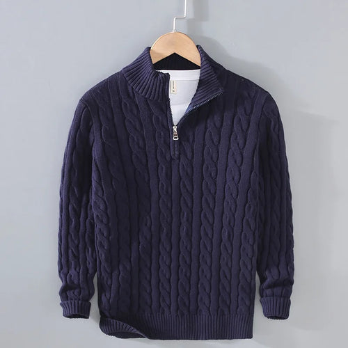 Cable Knit Half Zip Sweater