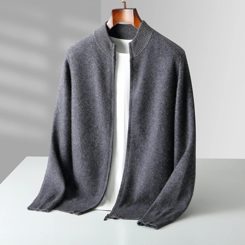 Kensington Merino Cardigan – Zip Turtleneck