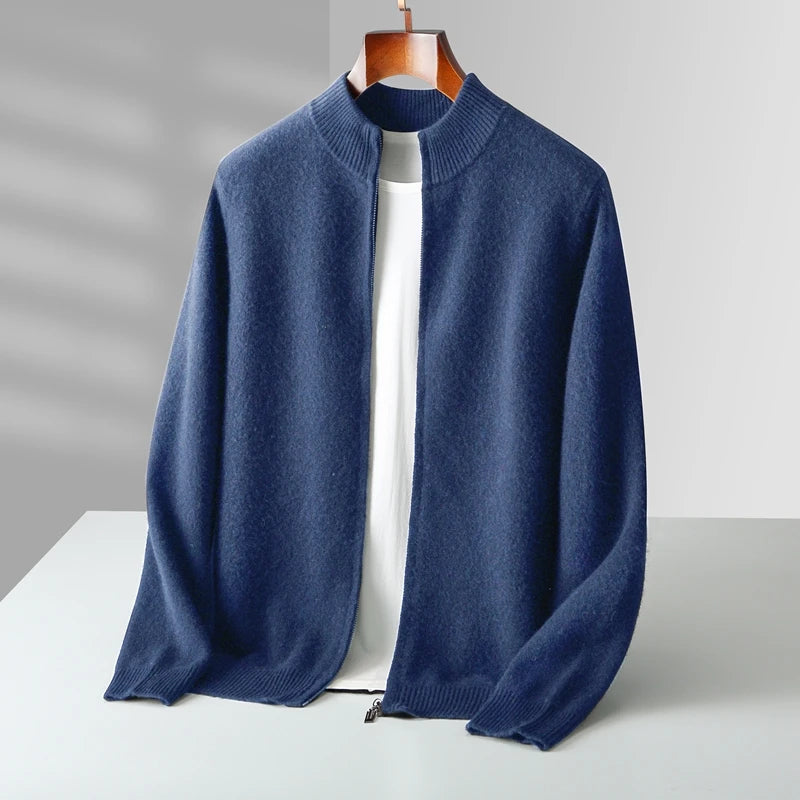 Kensington Merino Cardigan – Zip Turtleneck