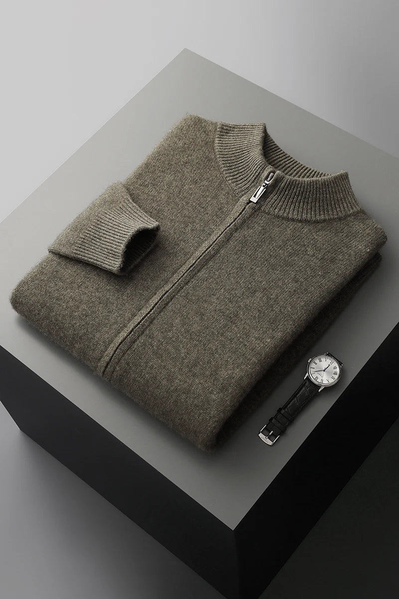 Kensington Merino Cardigan – Zip Turtleneck