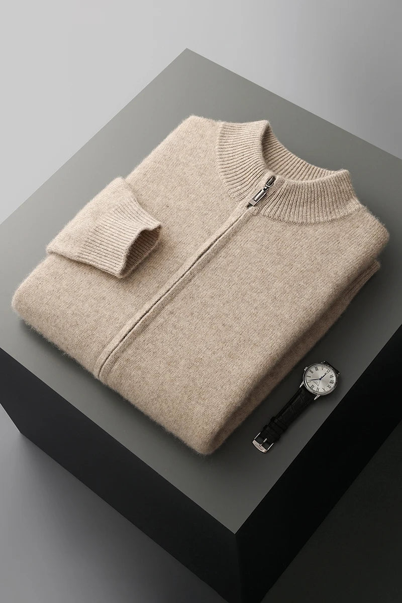 Kensington Merino Cardigan – Zip Turtleneck